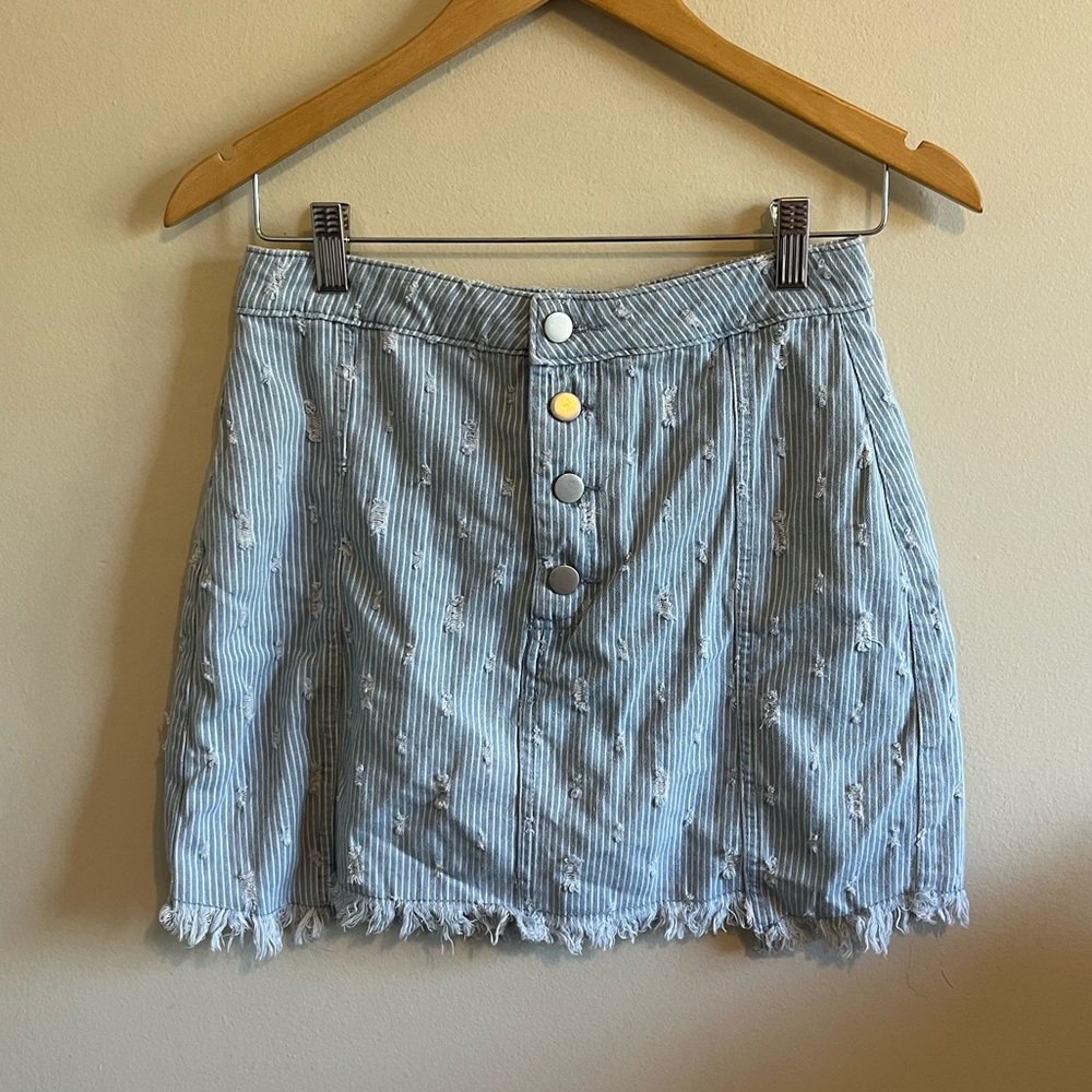 Chambray Striped Skirt